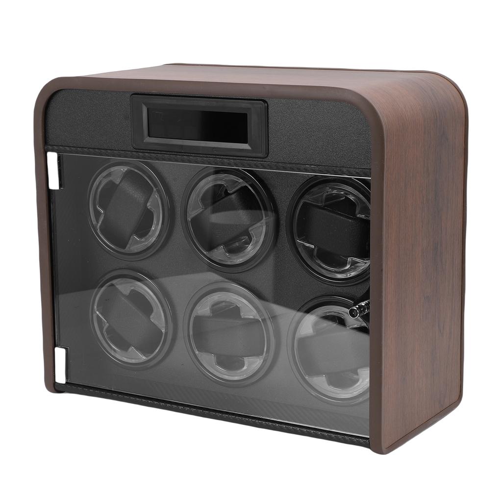 Watch Winder Quiet 6 Slot Watch Winder Box with   LED Colorful Light for Automatic Watches Mechanical Watches