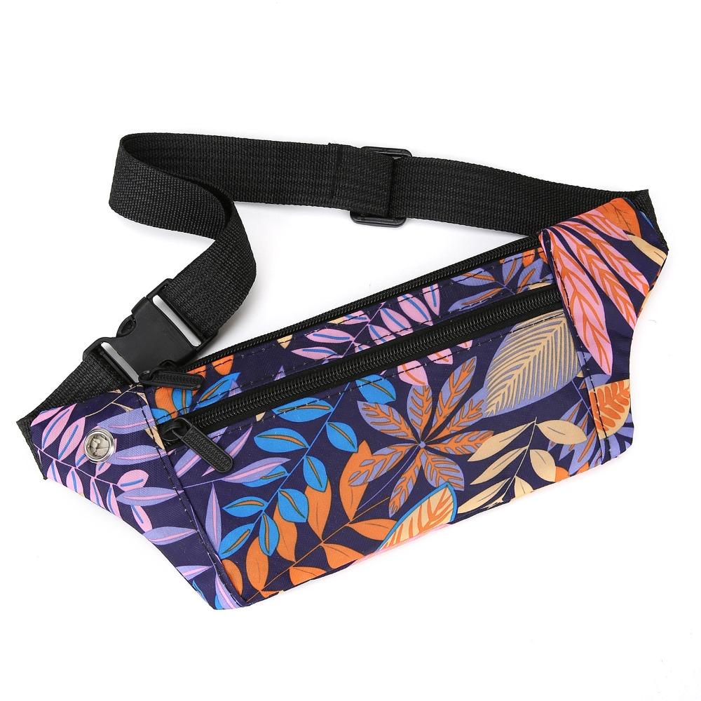 Practical Wear-resistant Running Waist Bag 3 Layers Lightsome Fanny Pack Nylon Headphone Cable Hole Crossbody Bag Outdoor