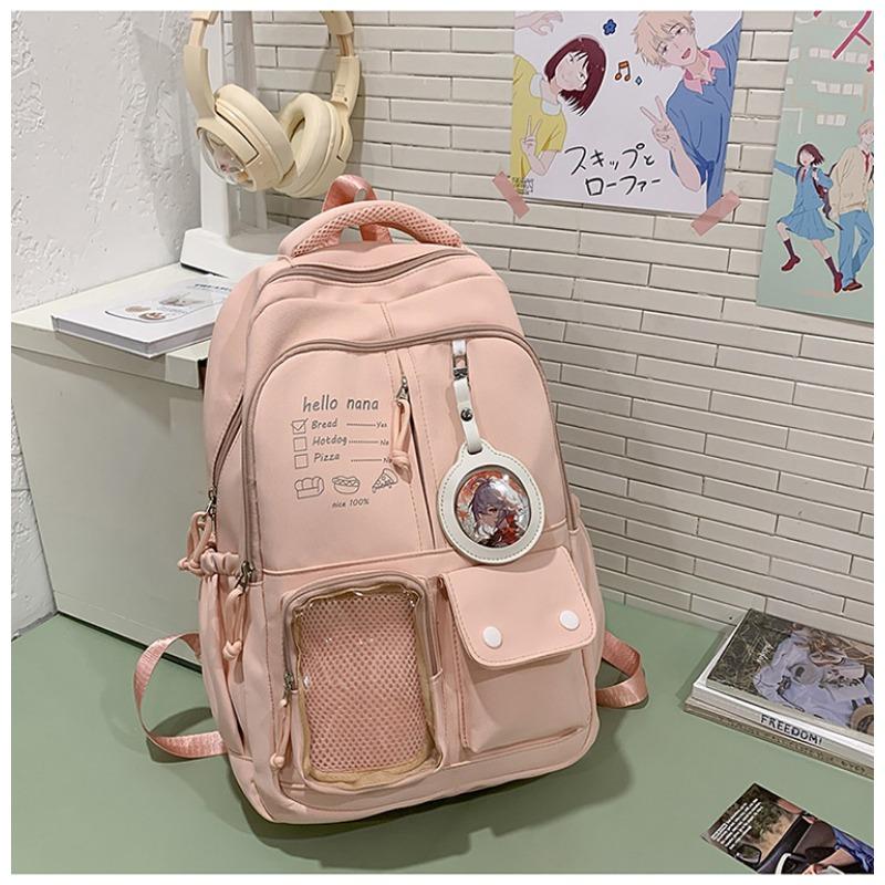 Cute Girl Backpack High School Student Schoolbag Japanese Casual Versatile Travel Contrast Color Large Capacity Backpack Couple