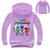 Felpa con Cappuccio a Manica Lunga da Bambino Pj Masks Supereroi Stile Elegante e Comfortevole