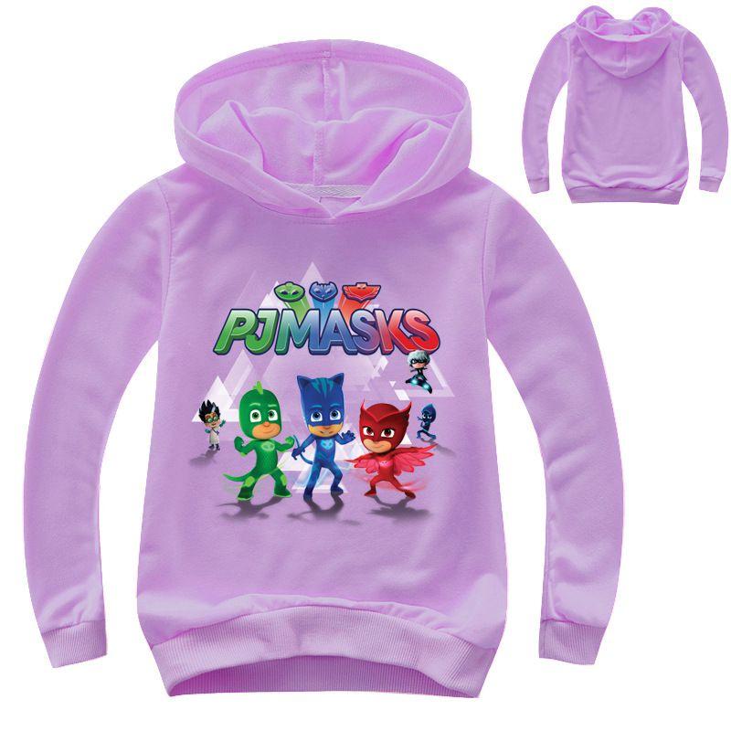 Felpa con Cappuccio a Manica Lunga da Bambino Pj Masks Supereroi Stile Elegante e Comfortevole