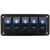 Marine Switch Panel Waterproof 12V 3 Gang Rocker Switch Panel Blue LED for Car Truck Boat RV UTV ATV RZR