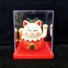 Solar-Powered Waving Maneki-neko Ornament, 2-Inch, Attracts Wealth for Office Desk or Cashier Counter Decoration