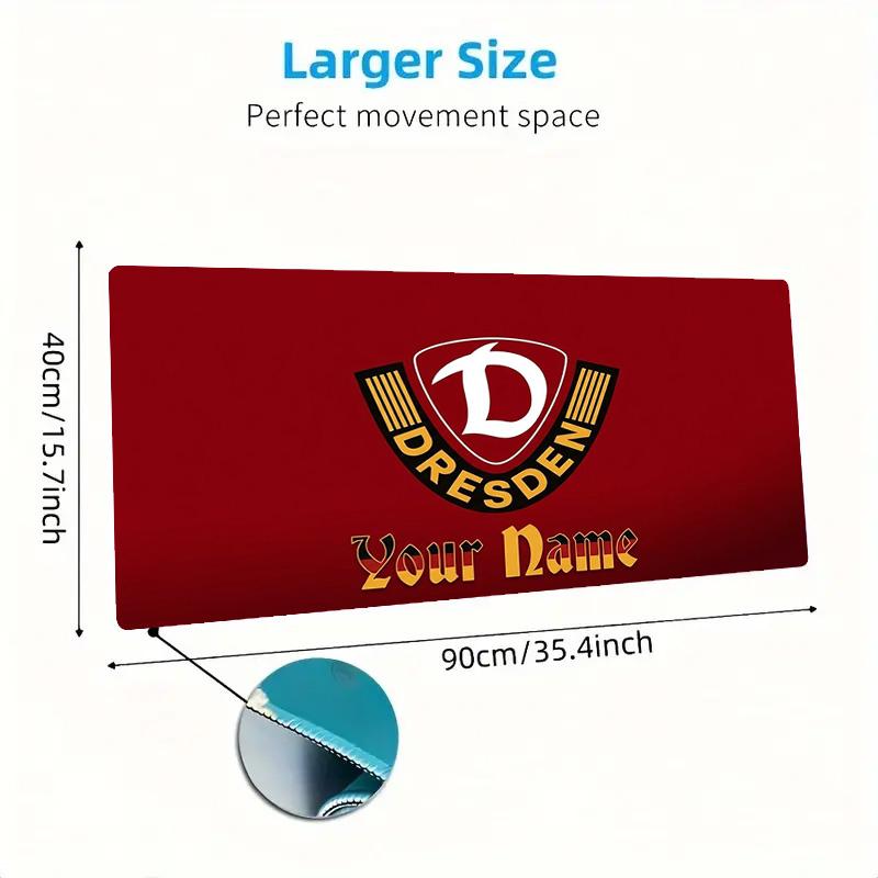Dynamo Dresden Custom Name Large Size Mouse Pad Large Gaming Table Cushion Non-slip Laptop Tablet Big Mousepad XXL Mat Mini PC Playmat With Lock Edge