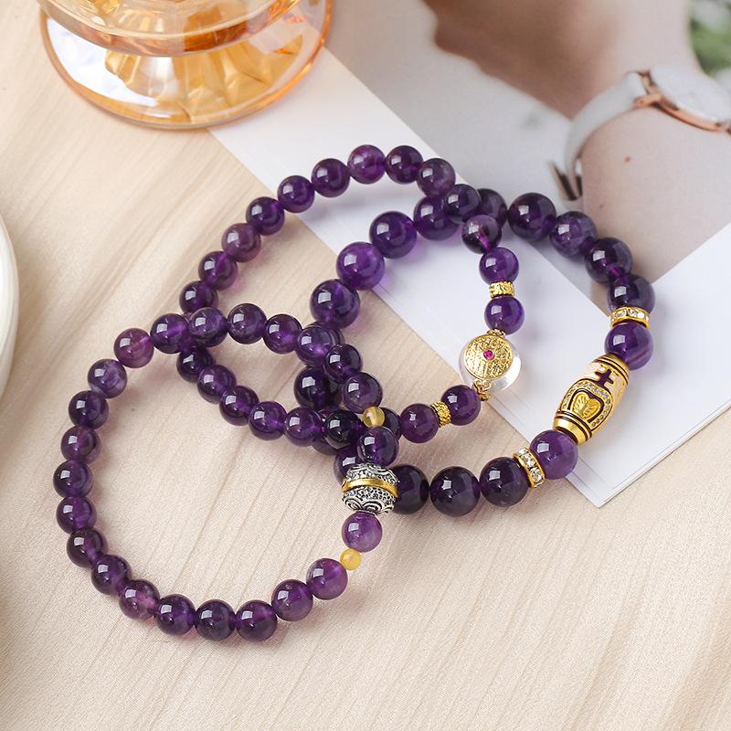 Natural Amethyst Bracelet Purple Bracelet. Bangles Women Fashion Jewelry Daily Accessories Gift