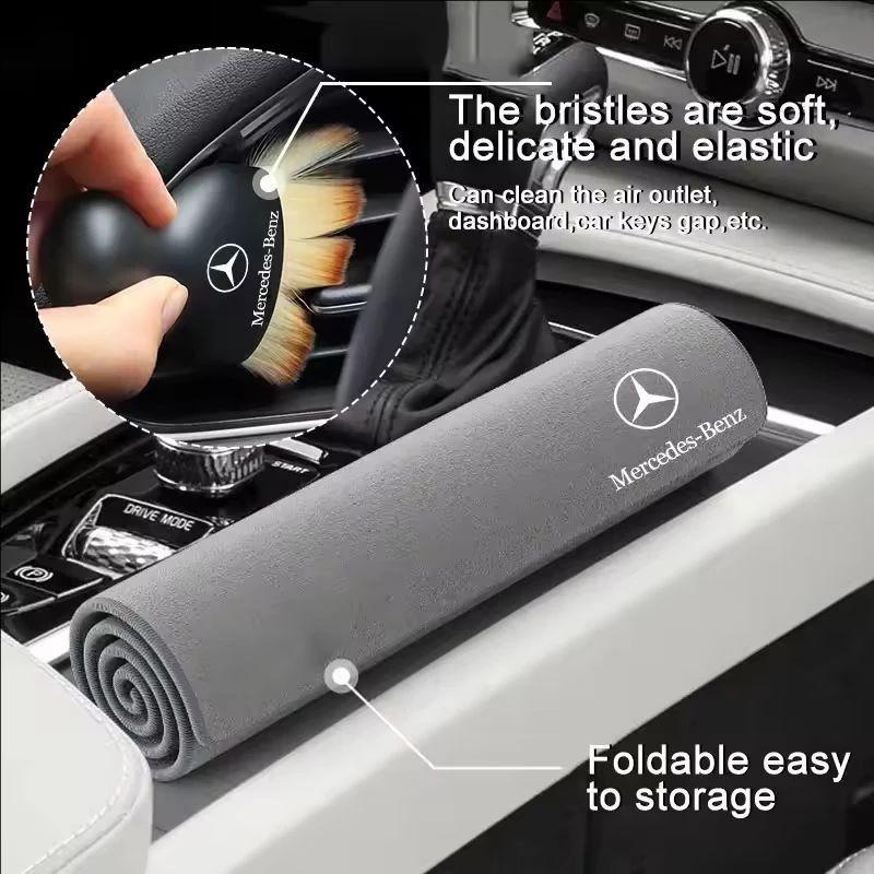 TVE4 For Mercedes Benz AMG GLC W203 W206 W220 W168 Car Wash Towel Cleaning Rag Tools Interior Cleaning Soft Brush Cleaning Dry Cloth