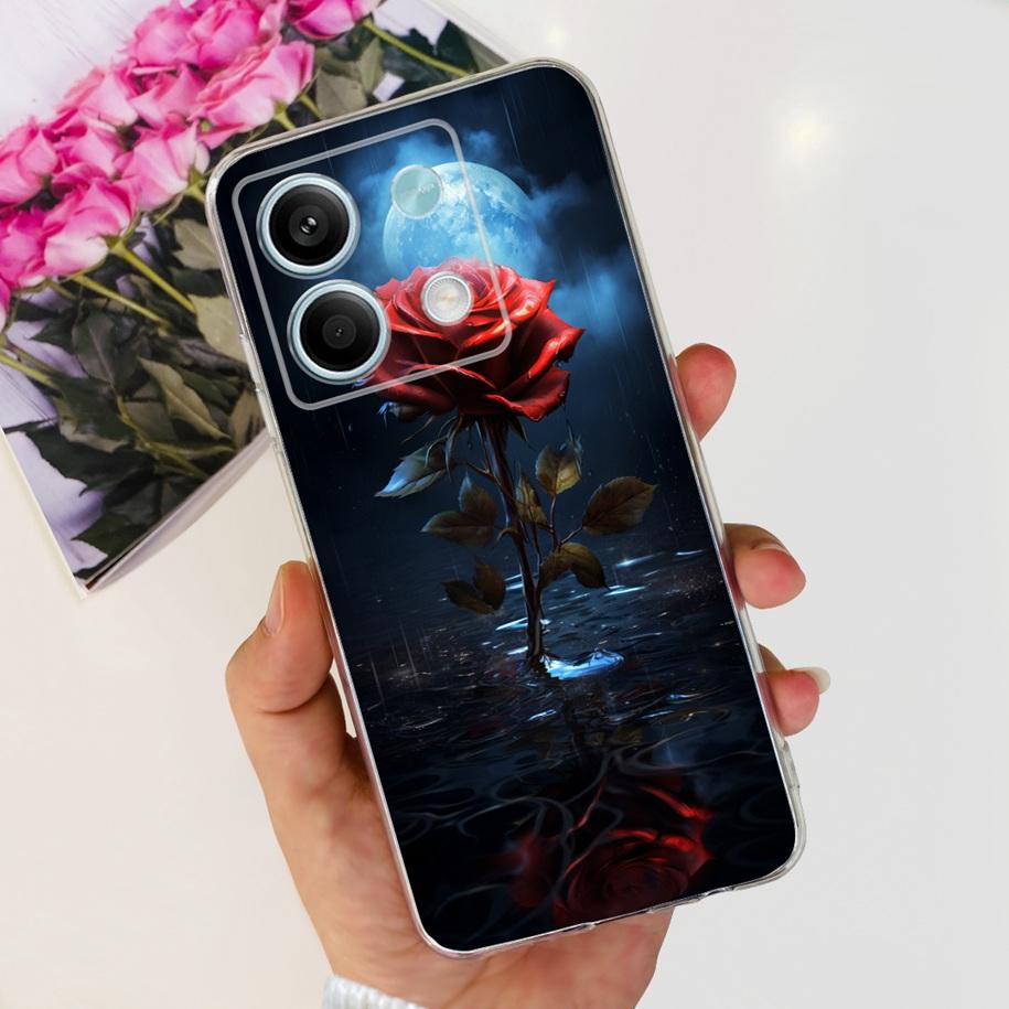 For Xiaomi Redmi Note 13 2024 Case Fashion Flower Soft Phone Case For Xiaomi Redmi Note 13 5G Soft Fundas Bumper Note13 4G Coque