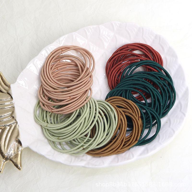 100/300PCS Set Women 5CM Basic Nylon Elastic Hair Bands Ponytail Hair Scrunchie Rubber Bands Headband Hair Accessories Headwear