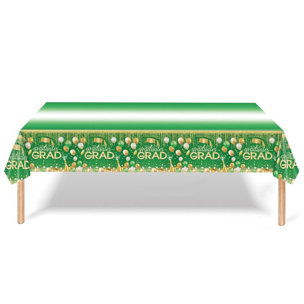 Waterproof Plastic Graduation Tablecloth Graduation Cap Stars Design Disposable Table Cover Diploma Pattern Party Decorations