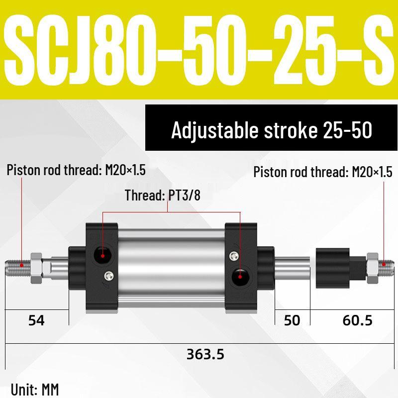 SCJ Adjustable Stroke High Thrust Pneumatic Cylinder SCJ32-160
