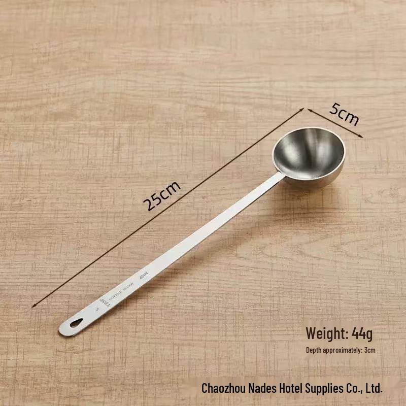 304 Stainless Steel Thickened Measuring Spoons Set with Long Handles, 50ml Cup, 40ml Spoon, for Baking and Seasoning.