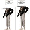 Women's Versatile Black Cropped Harem Sweatpants - Spring To Winter, Slimming with Plus Velvet.