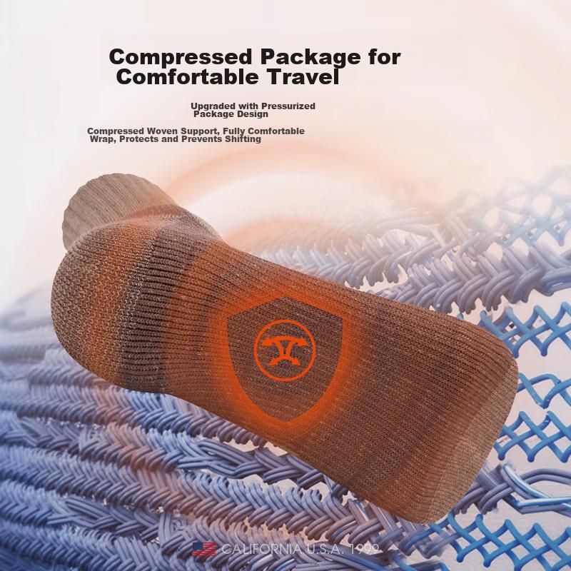 TFO Merino Wool Socks, Athletic Running Socks, Breathable Comfortable Outdoor Hiking Socks, 2202464, Men's Brow