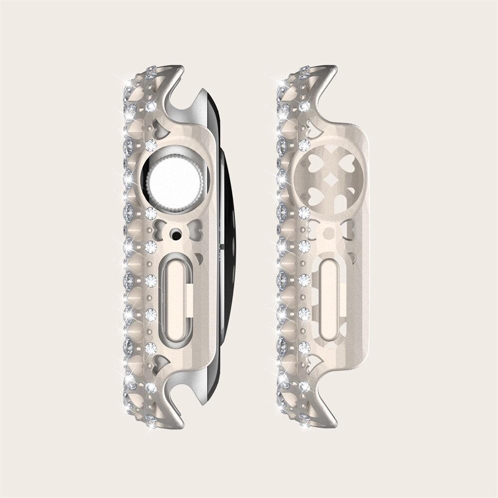 Bling Crystal Bumper Cover for Apple Watch Case 41mm 45mm Diamond PC Protective Hard PC Frame for IWatch Series 8 7 41mm 45 Mm