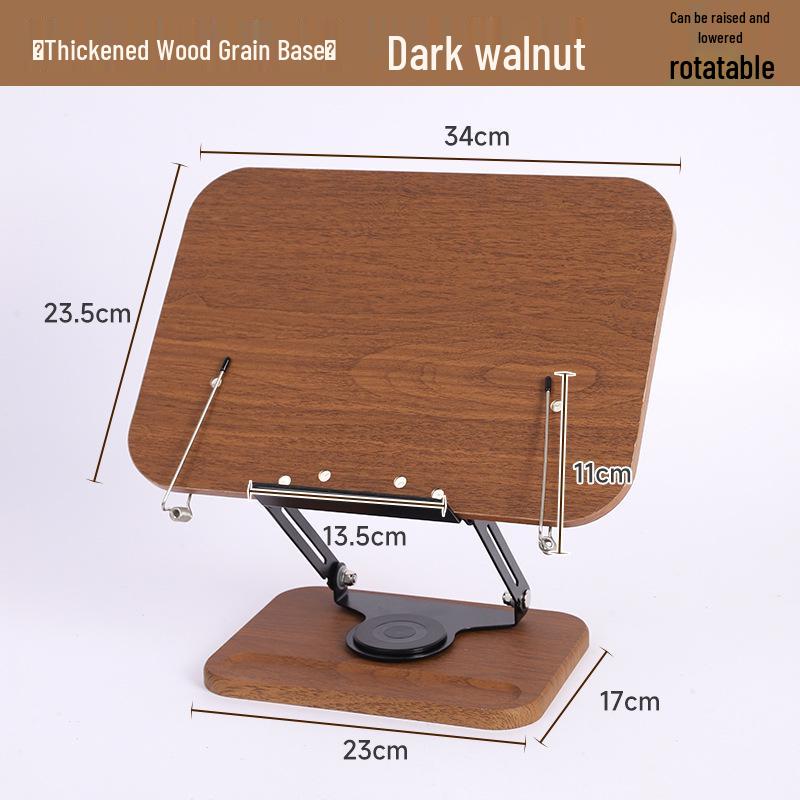 Wood Grain Folding Desktop Reading Stand for Books and Tablets