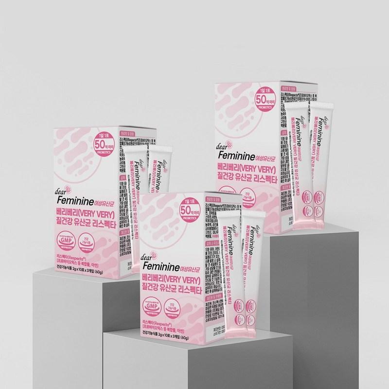 Dear Feminine Vaginal Lactobacillus Respecta 30 Sachets, 2 Boxes, Vaginal Health, Female Origin, 60g, 2 Units