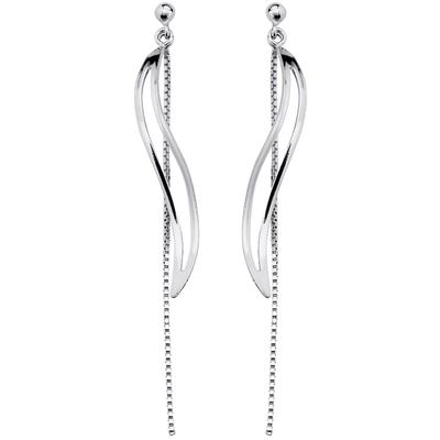 [Q4846] - Silver 'Choréographie' Silver Earrings (rhodium-plated) - 40 Mm