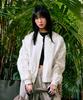 Illigo Petal Frill Bomber Jacket White