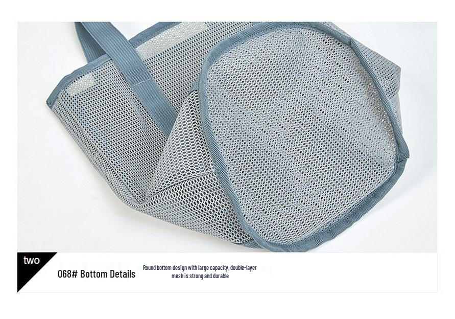 Large Capacity Portable Mesh Beach Bag with Multi-Pockets