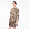 JNBY Women's Relaxed Fit Short Sleeve Round Neck Botanical Print Cotton Shirt