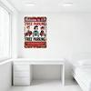 Vintage Rustic Metal Tin Sign Free Parking with Cartoon Characters Retro Whimsical Art Home Decor for Bar Cafe Club Man Cave