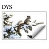 Holiday Glass Door Stickers Winter Forest Raccoon Window Cling, Static Cling Sticker with Snowy Pine Creative Animal Gift for Friends Branch,