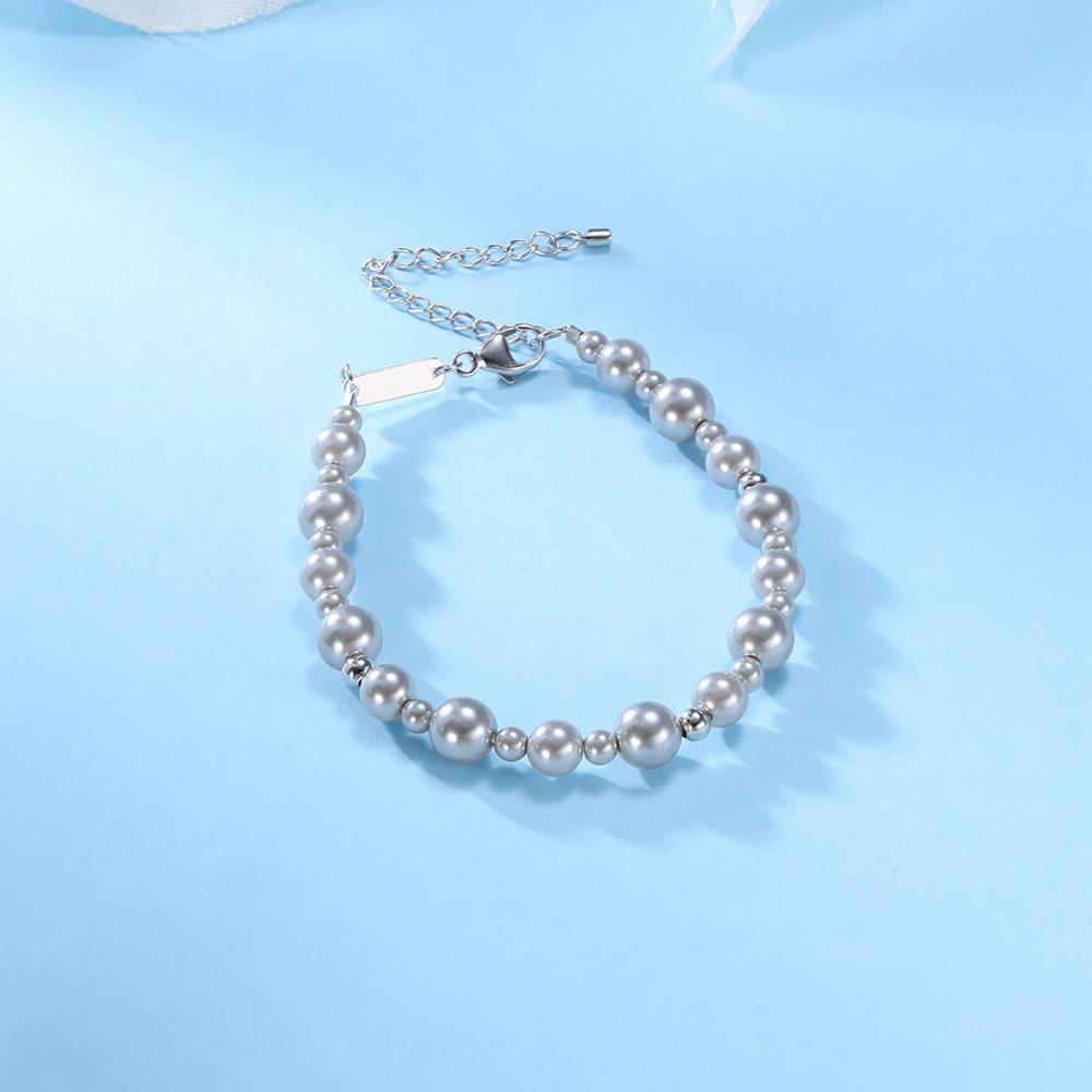 925 Sterling Silver Seawater Pearl Beaded Adjustable Charm Bracelet Unisex Elegant Luxury Fashion Jewelry Wedding Gift