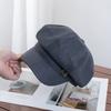 British Style Metal Buckle PU Octagonal Hat Children's Retro Trend Beret Showing Face Small Fashion Versatile Newsboy Hat