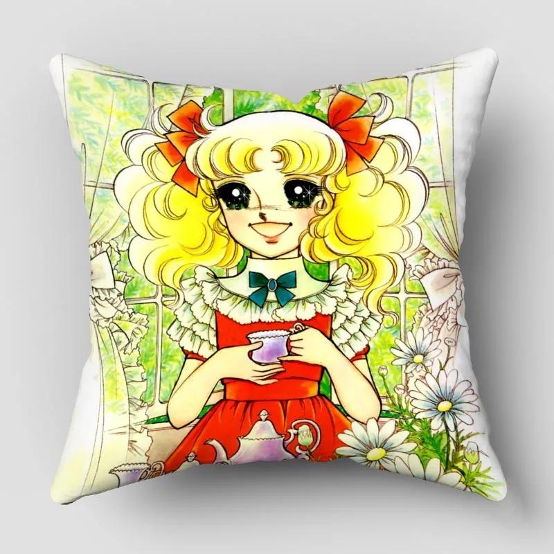 Candy New Anime Pillow Cover Bedroom Home Office Decorative Pillowcase Square Zipper Pillow Cases Satin Fabric No Fade 10.16WJY