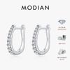 MODIAN D Color Moissanite U Shape Hoop Earrings 925 Silver Exquisite Elegant Ear Buckle For Women Daily Fine Jewelry