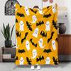 1pc Halloween Gift Cartoon Bat Pattern Blanket Polyester Fabric Machine Washable Suitable for Bedroom Living Room