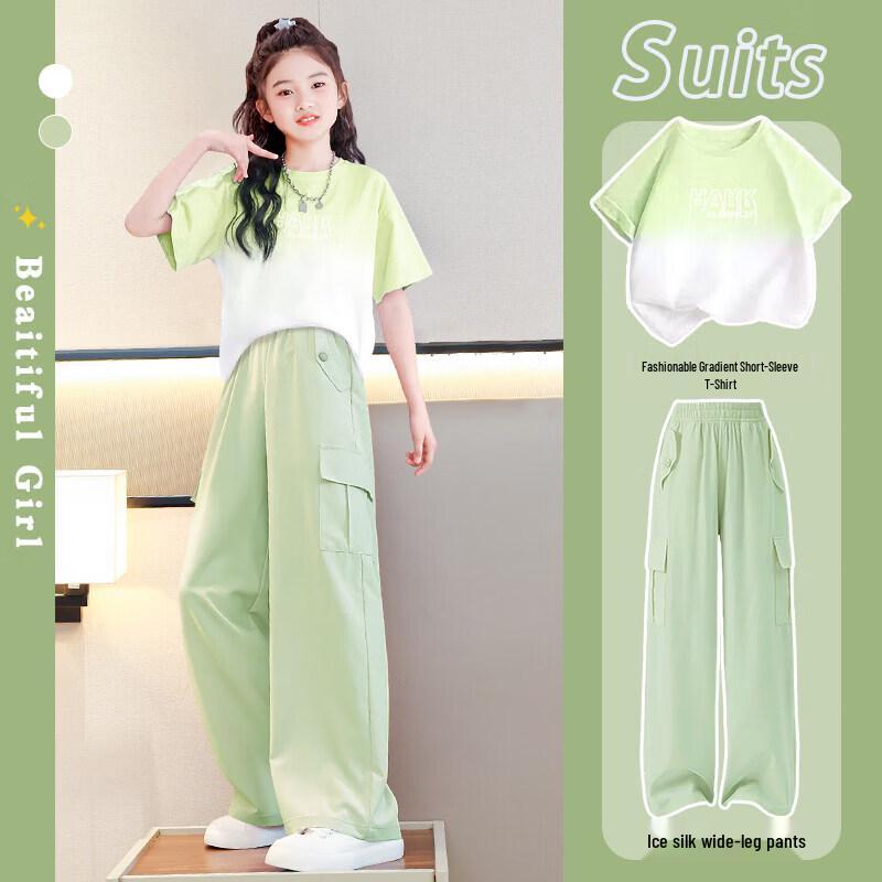 Moonkids Girls 2026 Ice Silk Quick-Dry Summer Sports Set 160 cm