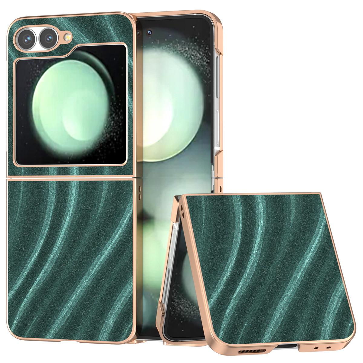

For Samsung Galaxy Z Flip7 FE 5G/Z Flip6 5G Case Electroplating Phone Cover Milky Way Pattern PU+TPU Protective Case D