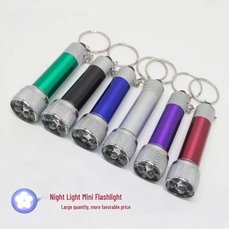 Mini 5-LED Aluminum Keychain Light: Portable, Strong, Multifunctional Outdoor Flashlight Gift