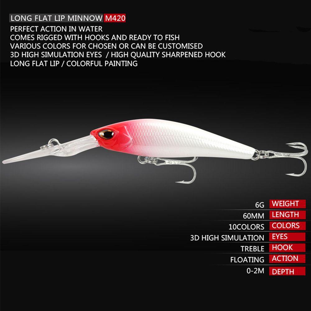 Diving Winter Fishing Crankbaits Fish Hooks Minnow Lures Deep Diving Minnow Baits Long Casting Lure