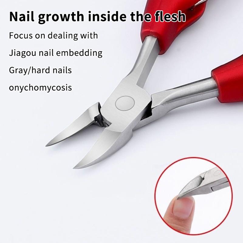 Ingrown Toenail Clipper Stainless Steel Sharp Curved Jaw Cutter Anti Slip Handle Pedicure Tool For Home Salon Foot Nail Trimming