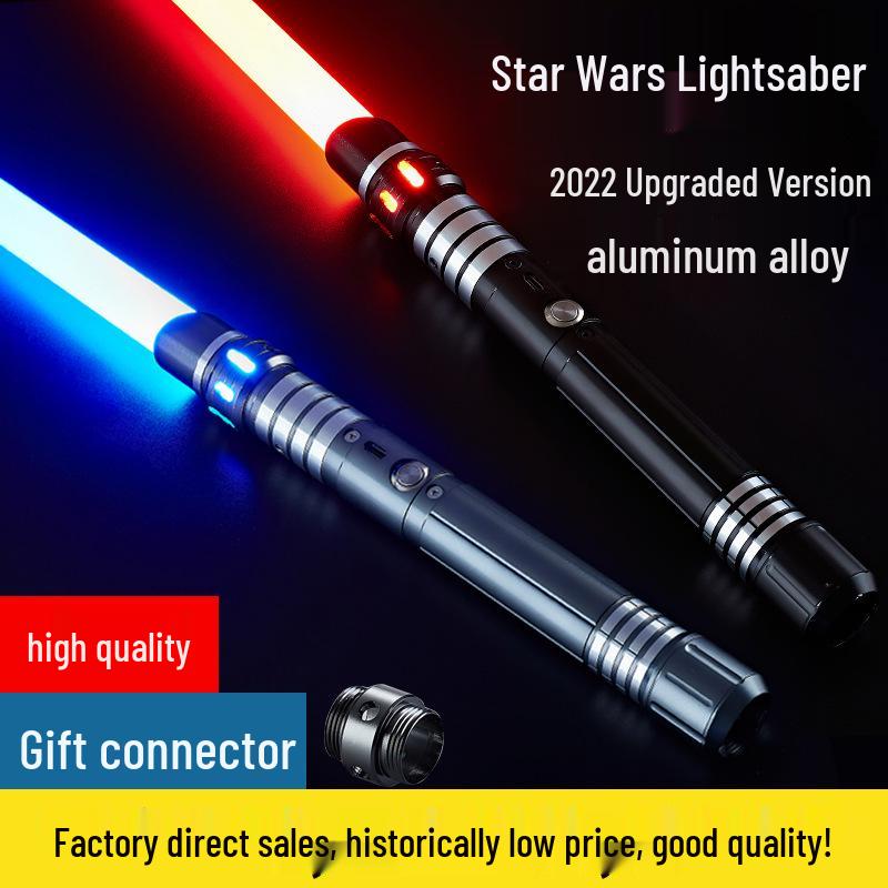 Dual RGB 15-Color Metal Lightsaber Toy - Star Wars Force Laser Sword for Dueling
