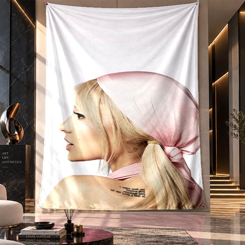 Wandbehang Wandteppich, Ariana Grande Bedruckter Stoff Hintergrund für Schlafsaal Party Dekoration