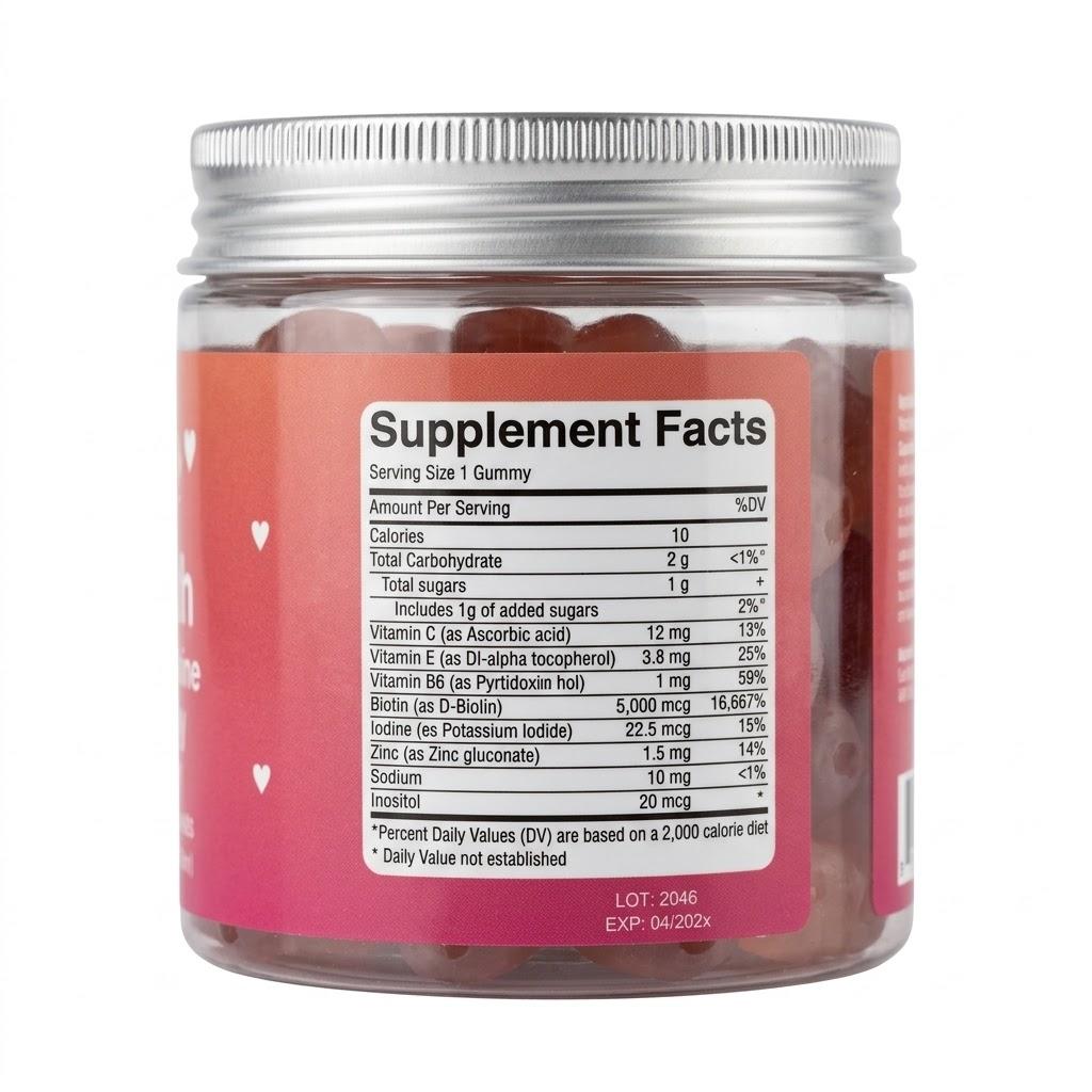 Biotin 5000mcg Hair Skin and Nails Gummies - 30 Count