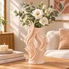 3D-gedruckte künstlerische Flammenvase Verdrehte Wellen-Blumenbehälter Unregelmäßige Vase Schreibtischdekoration