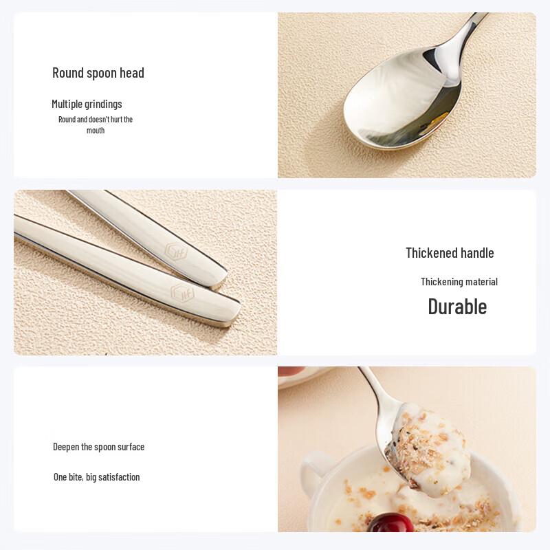 Food Grade 304 Stainless Steel Korean Round Spoons