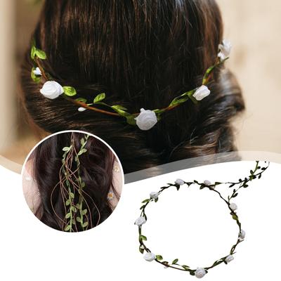 Flower Crown Headband Rose Wreath Headband Floral Headband Girls Party Decoration   Christmas Handmade 