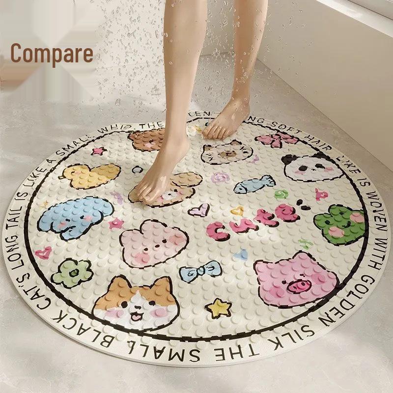 Tappetino da Bagno Antiscivolo a Cartoni Animati per Bambini - Tappetino per Piedi Antiscivolo con Ventose