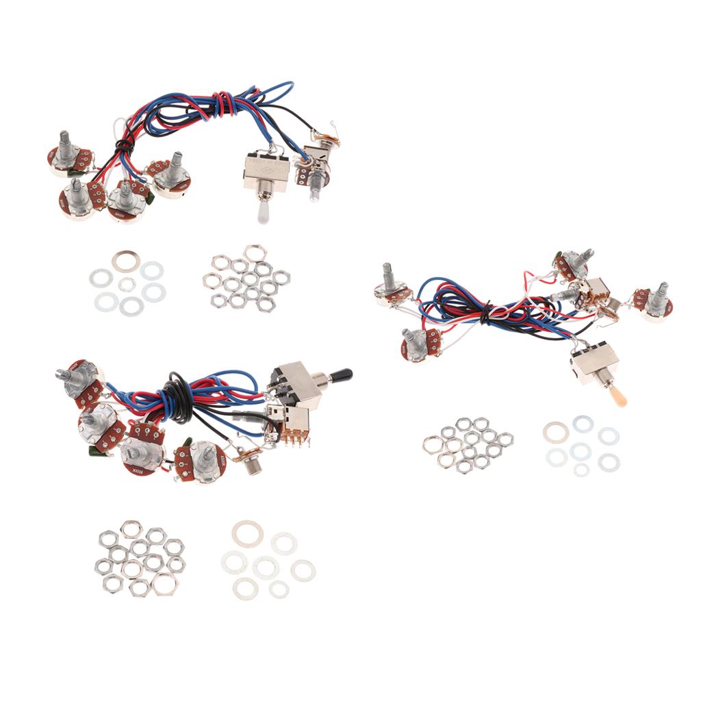 Guitar Circuit Wiring 2V/2T Toggle Pickup Selector A500K/B500K Potentiometer