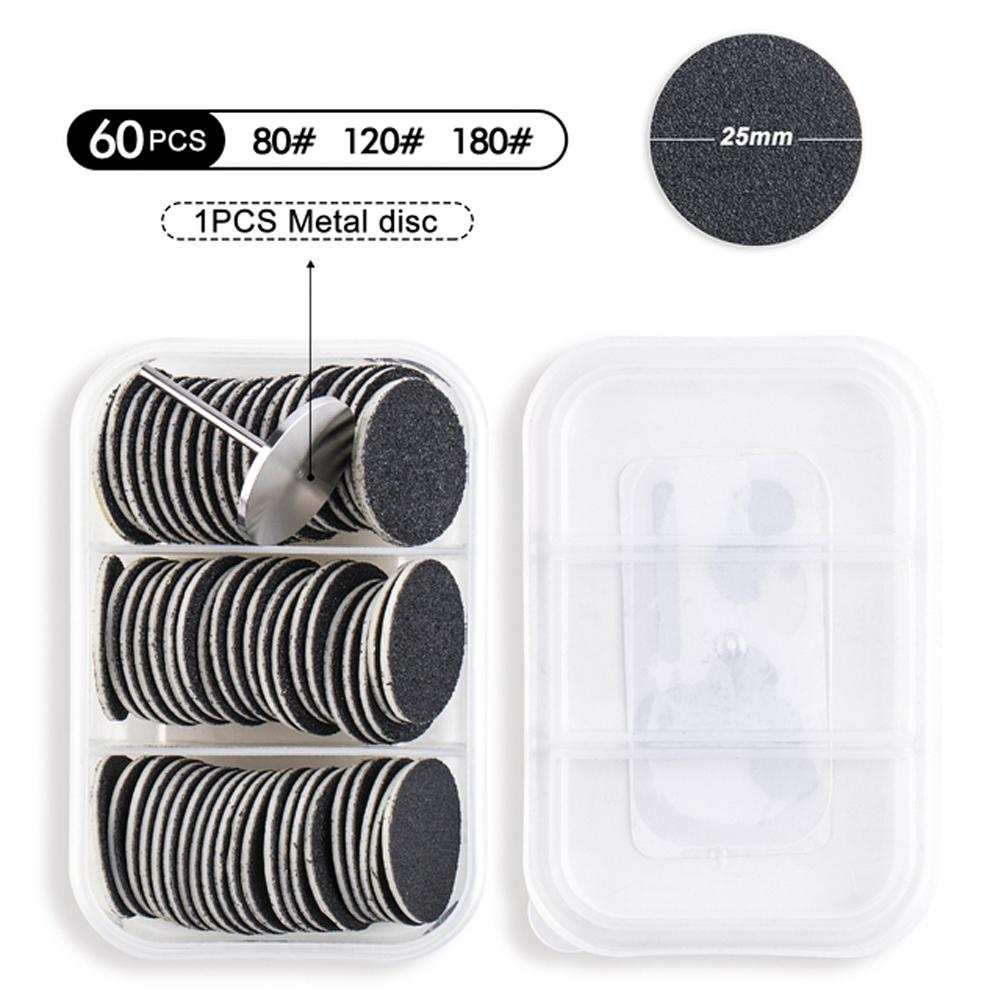 

60 шт сменный шлифовальный бумажный диск с валом для педикюрного инструмента удаление омертвевшей кожи насадка для пилки для ног
