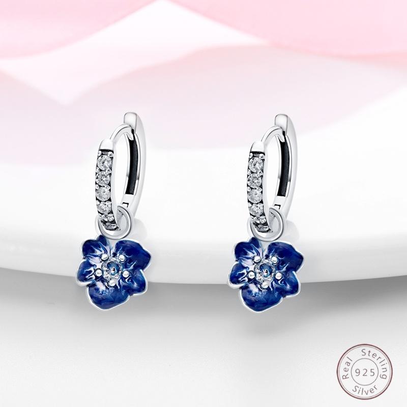 Sweet 925 Silver Ladybug Butterfly Dragonfly Iris Flower Design Earrings Fit Wedding Parties Exquisite Jewelry