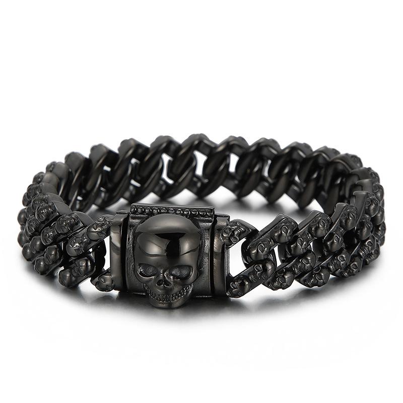 Potente Personalità Retro Europea e Americana Creativo Galvanizzato Multicolore Scheletro Acciaio Inossidabile Bracciale da Uomo