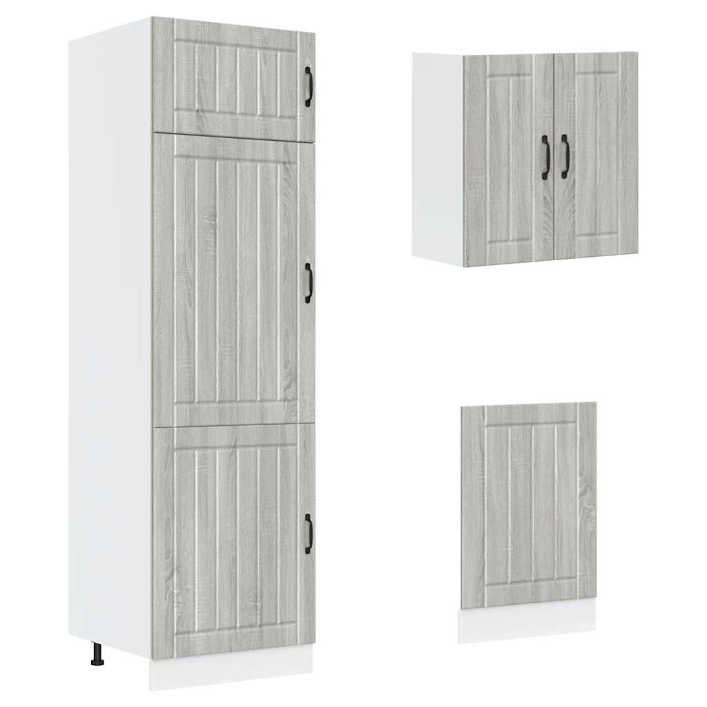 Kalmar 8-Piece Kitchen Cabinet Set Sonoma Oak Grey