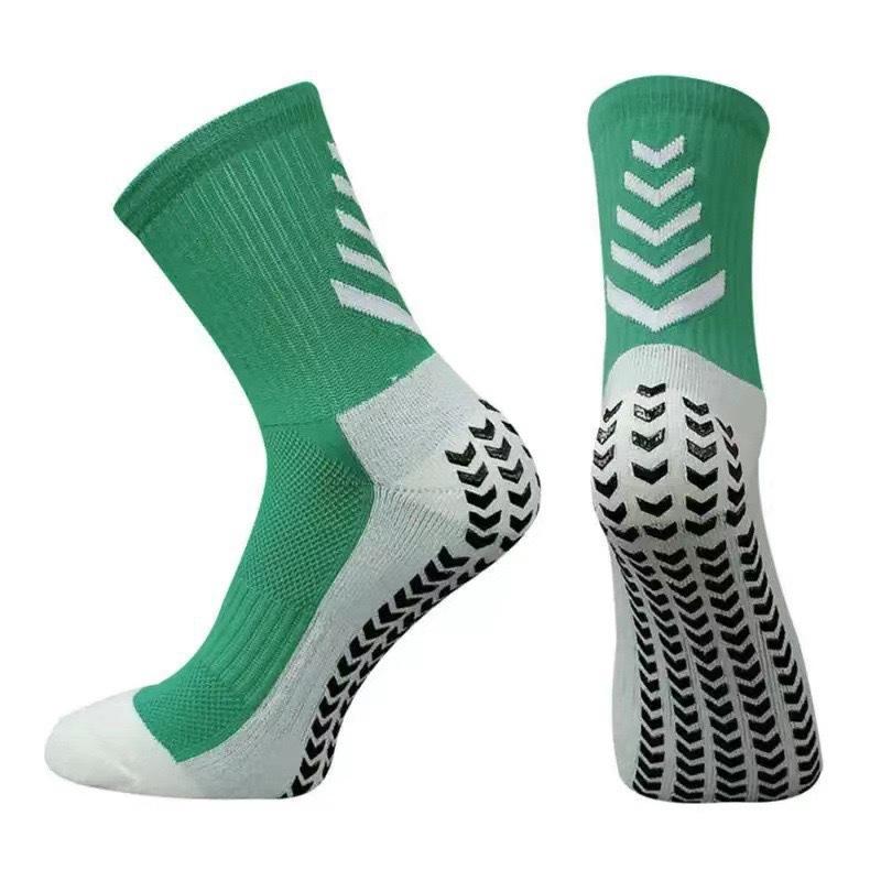 Non Slip Grip Soccer Socks with Triangle Silicone Dots for Enhanced Traction and Stability Athletic Sports Crew Socks for Football Training