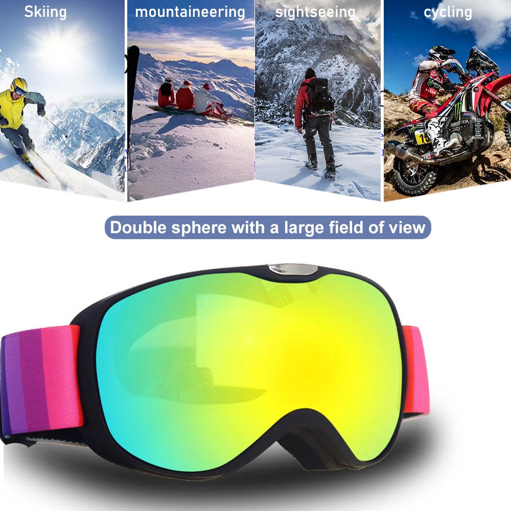 Kids Snowmobile Goggles Boys Girls Snowboard Glasses Snow Sports for Children Age 4-12 Anti Fog UV Protection Ski Skiing Goggles